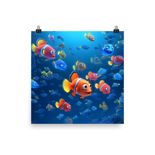 Marine Marvels: Colorful Fishes in a Captivating Sea Scene