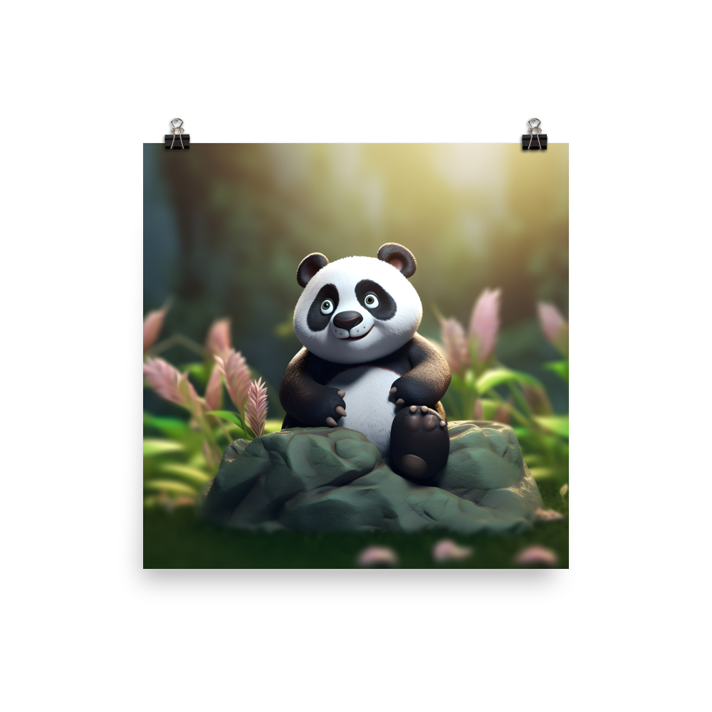 Serenity's Secret: Joyful Panda in the Vibrant Forest