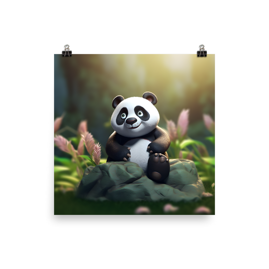 Serenity's Secret: Joyful Panda in the Vibrant Forest