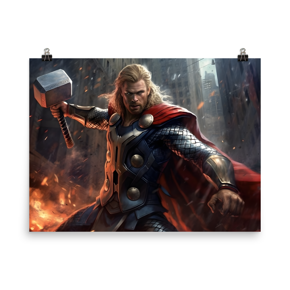 Furious Might: Thor Unleashed with His Hammer