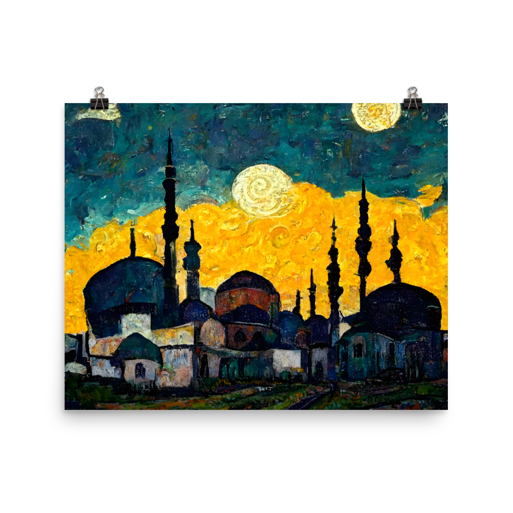 Starry Night in the Islamic City: Van Gogh Inspired Art