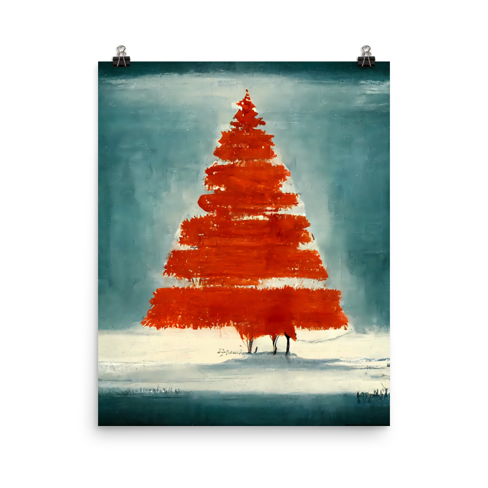 Festive Abstraction: Artistic Interpretation of a Christmas Tree