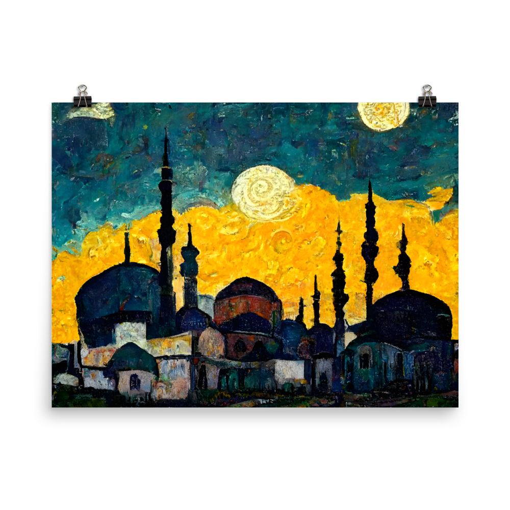 Starry Night in the Islamic City: Van Gogh Inspired Art