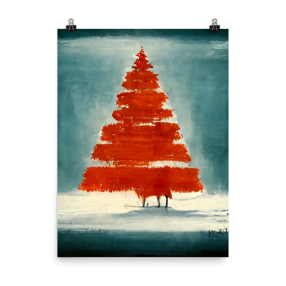 Festive Abstraction: Artistic Interpretation of a Christmas Tree