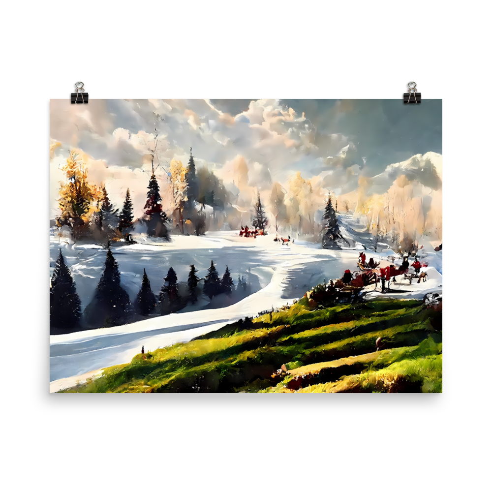 Frosty Meadow: Watercolor Landscape Art