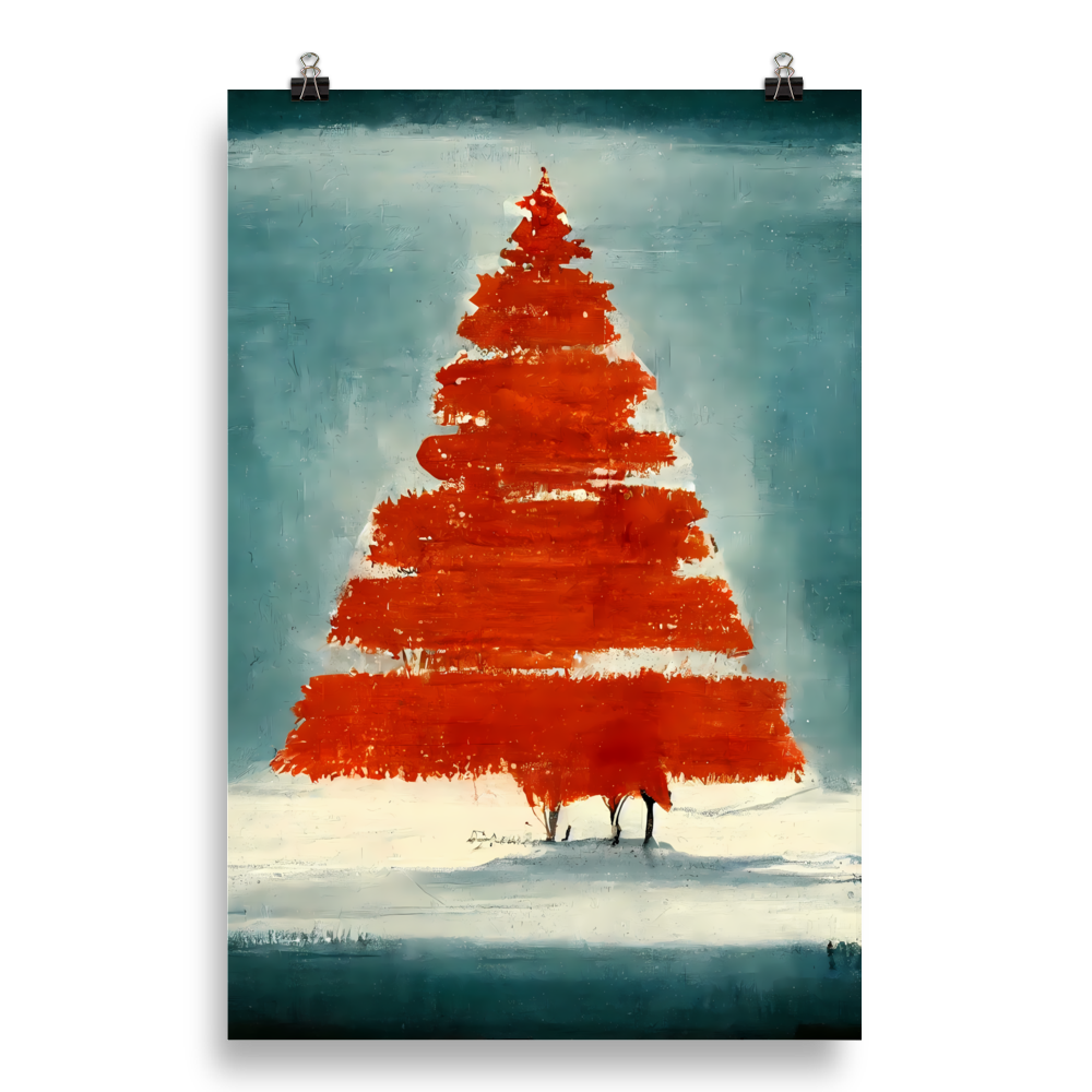 Festive Abstraction: Artistic Interpretation of a Christmas Tree