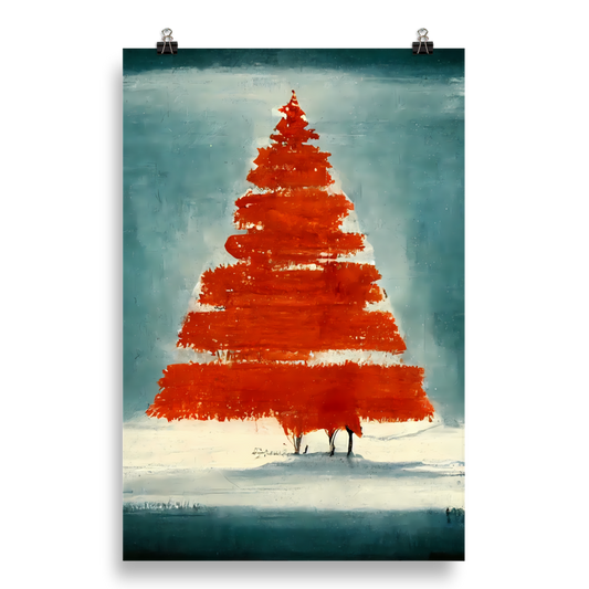 Festive Abstraction: Artistic Interpretation of a Christmas Tree