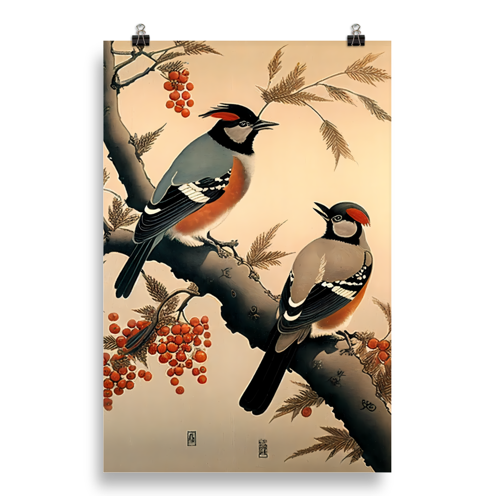 Whimsical Melody: Ohara Koson Inspired Art