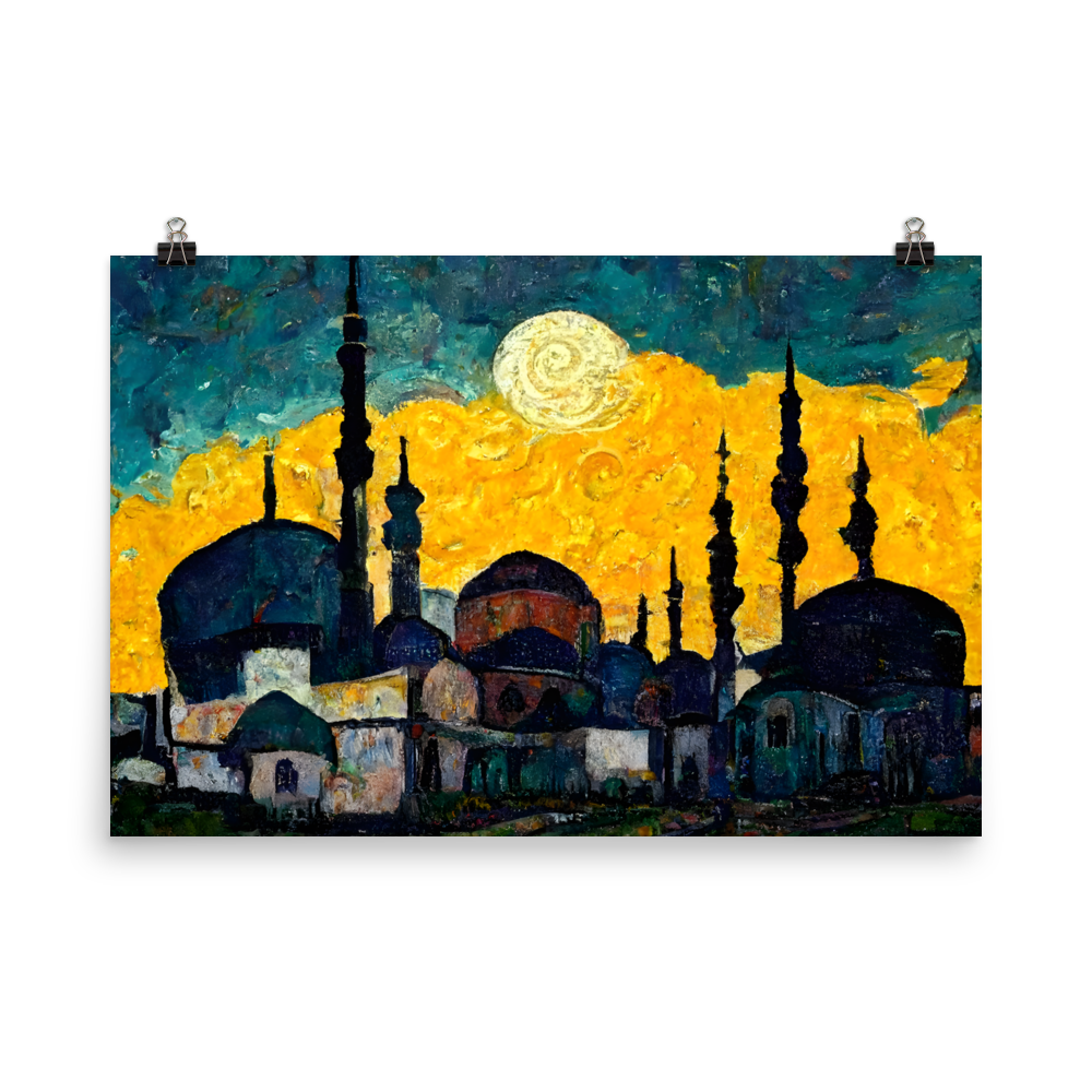 Starry Night in the Islamic City: Van Gogh Inspired Art